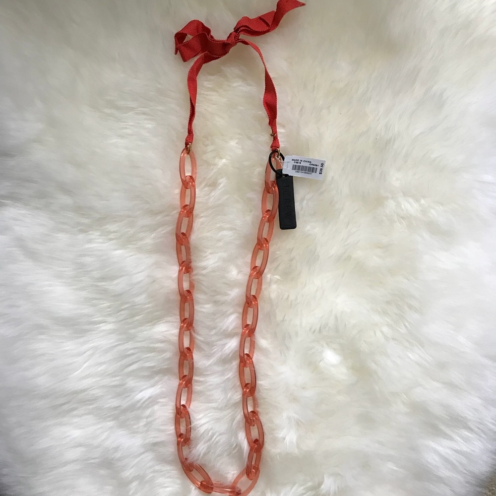 J.CREW Coral Chain Link Necklace NWT